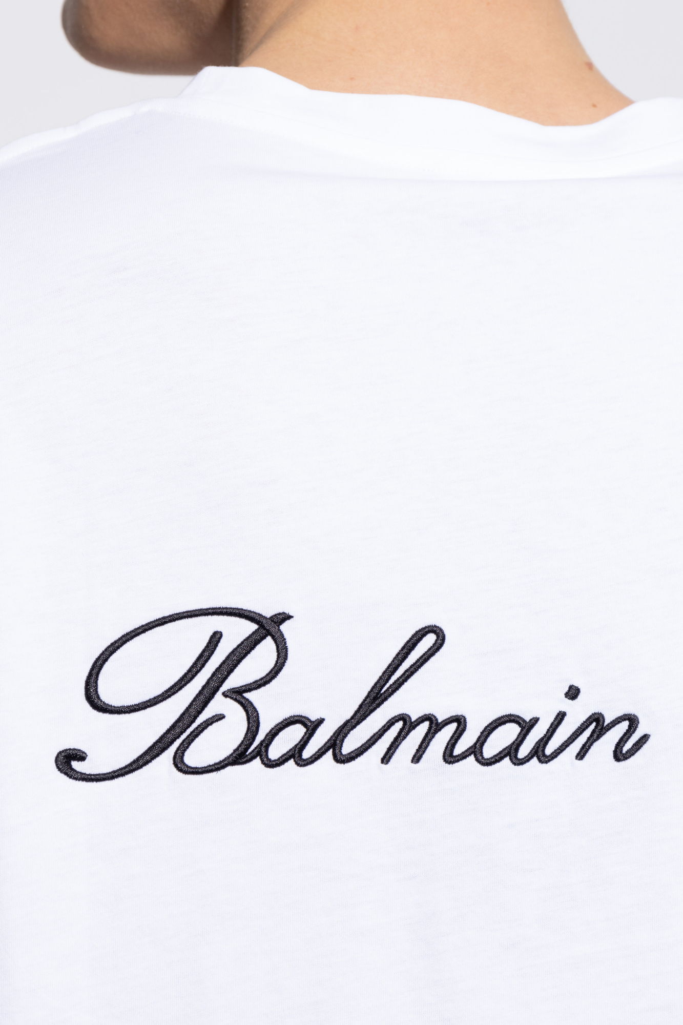Tシャツ・カットソー BALMAIN Men T-shirt White EH1EB003BC87 GAB Balmain logo-embroidered T-shirt | White | FARFETCH